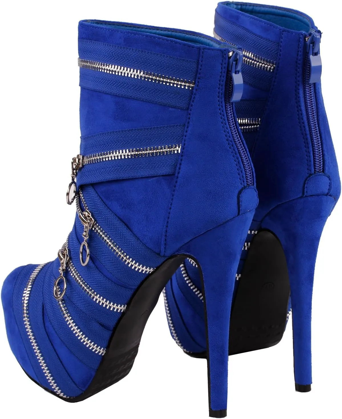 SHOW STORY Punk Black Zip Gothic Platform Stiletto Ankle Bootie Boots,LF80845