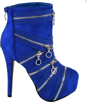 SHOW STORY Punk Black Zip Gothic Platform Stiletto Ankle Bootie Boots,LF80845