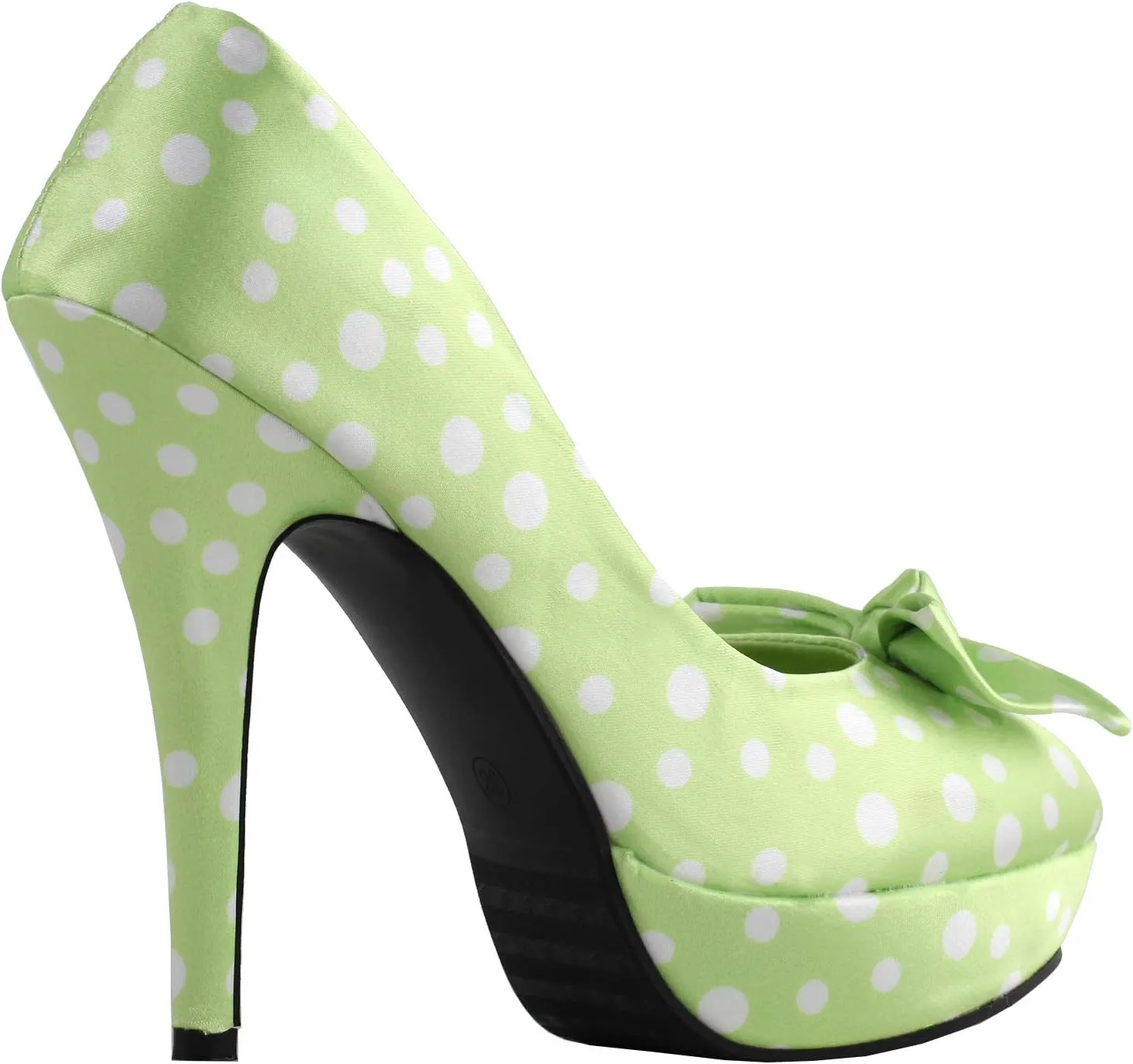 SHOW STORY Two Tone Spot Polka Dots Bow Stiletto Platform High Heel Pump,LF30406