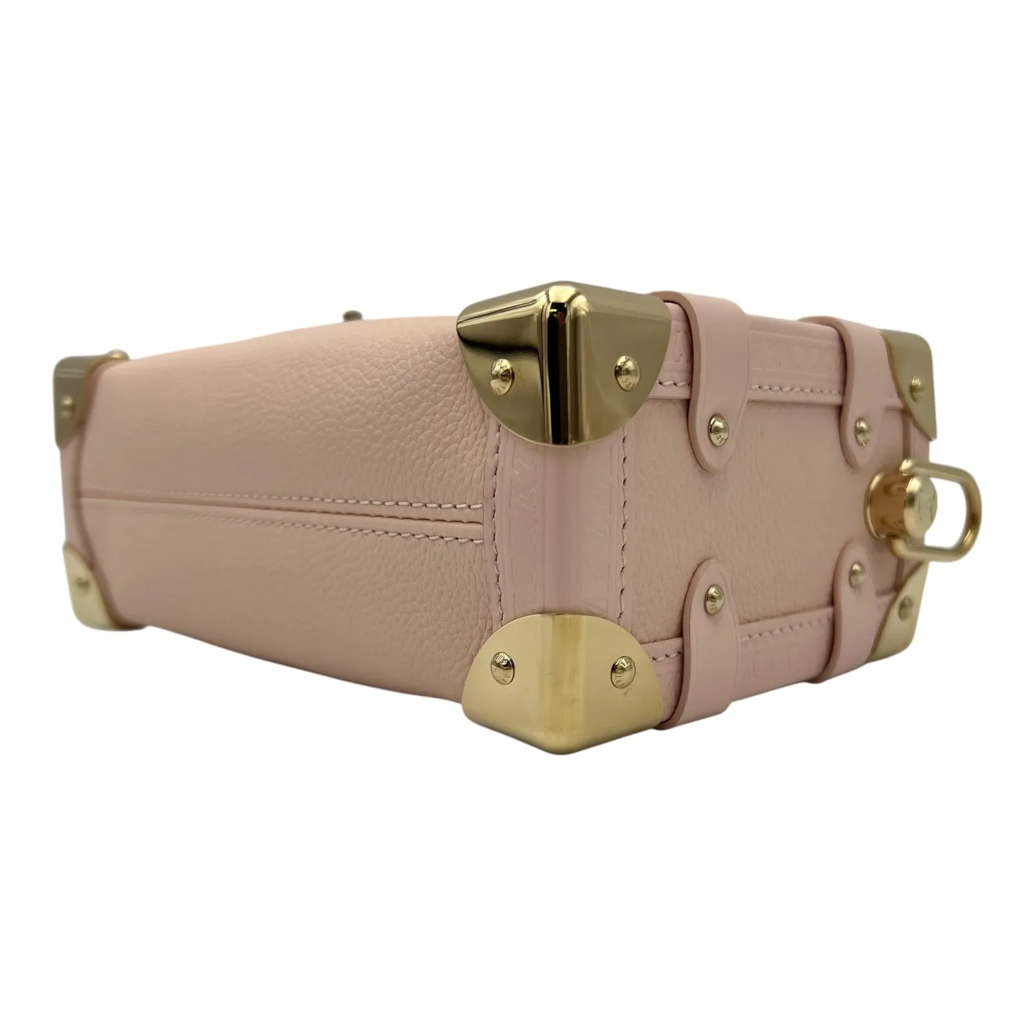 Side Trunk PM Pink Crossbody Bag in Calfskin, Silver hardware