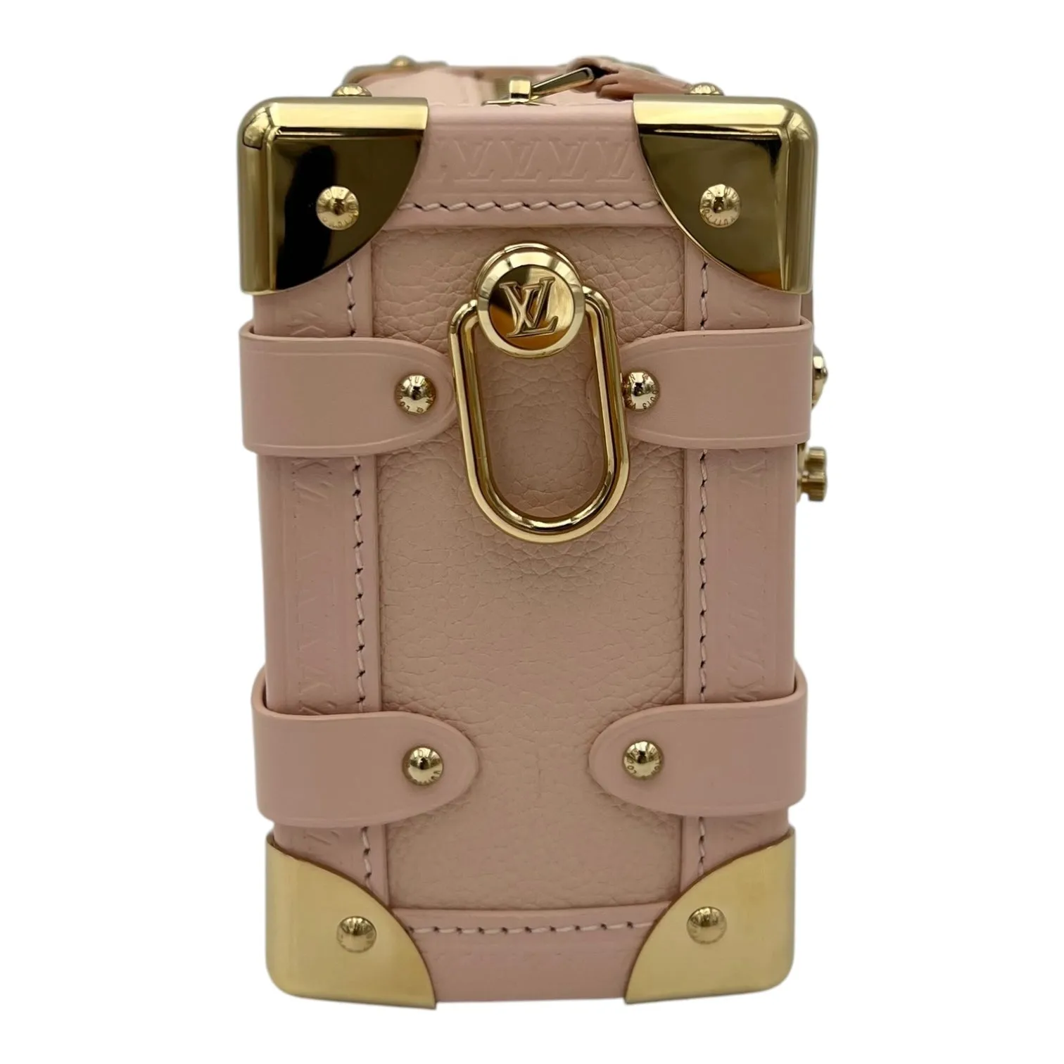 Side Trunk PM Pink Crossbody Bag in Calfskin, Silver hardware