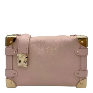 Side Trunk PM Pink Crossbody Bag in Calfskin, Silver hardware