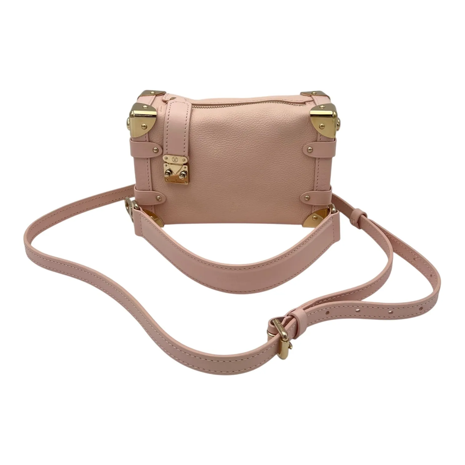 Side Trunk PM Pink Crossbody Bag in Calfskin, Silver hardware