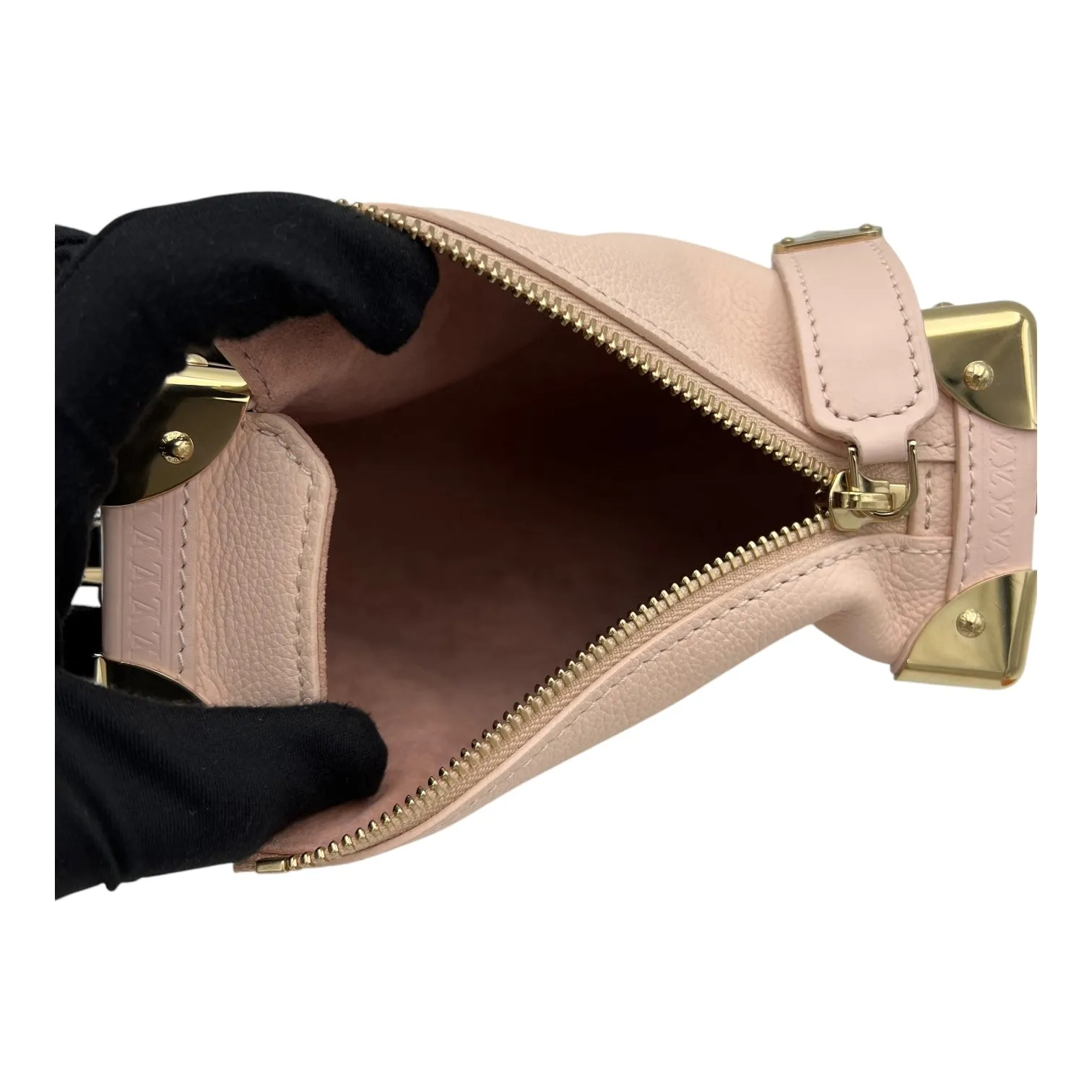 Side Trunk PM Pink Crossbody Bag in Calfskin, Silver hardware