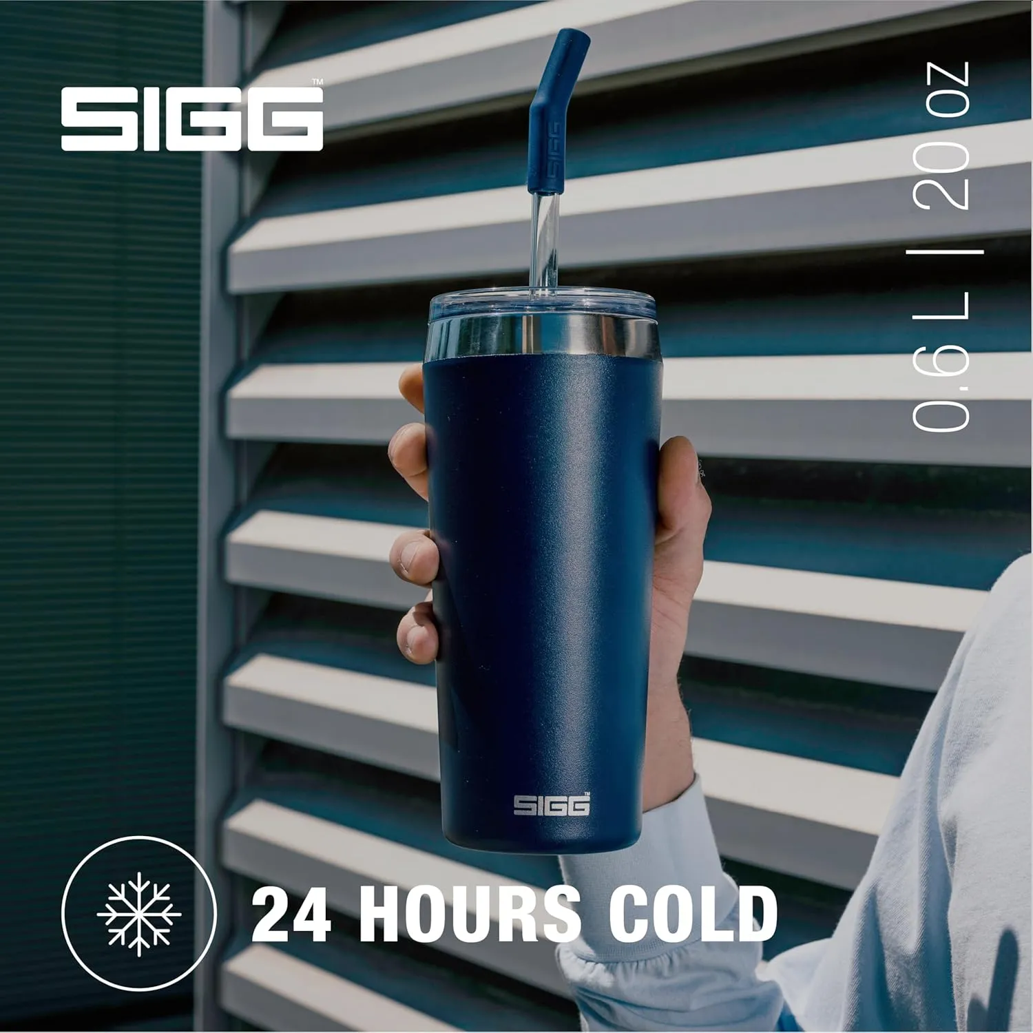 SIGG - Insulated Mug - Travel Mug Helia - With Durable Glass Straw & Cleaning Brush - Leakproof - BPA Free - 18/8 Stainless Steel - 15oz/20oz