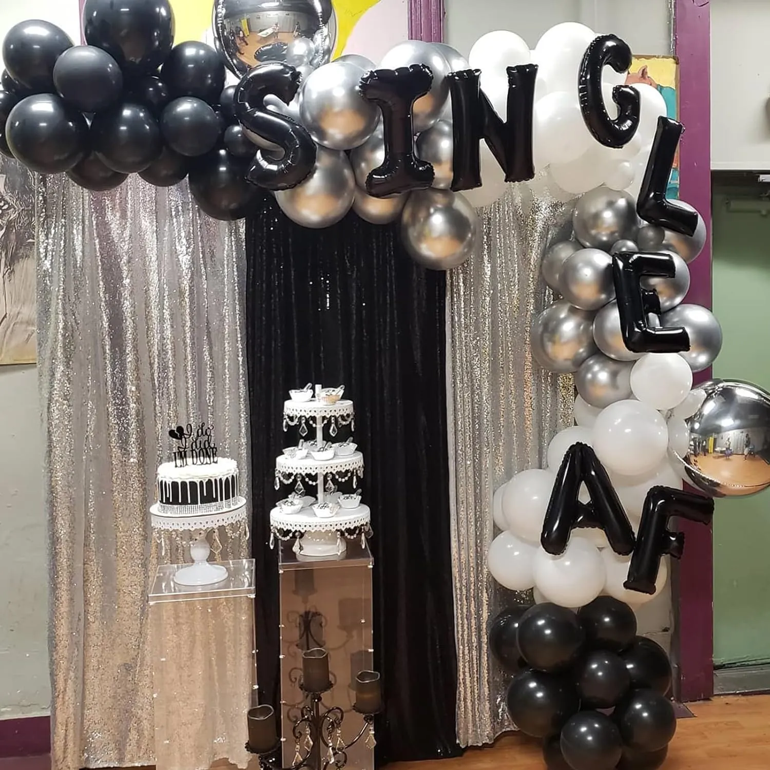 Silver Backdrop Curtains 2 Pieces 2FTx8FT Sequin Backdrop Decor for Party Wedding Christmas Background