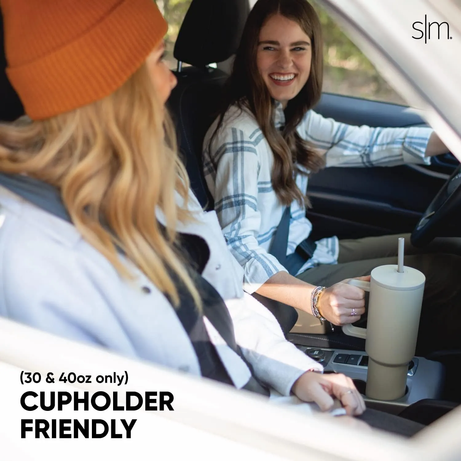 Simple Modern 40 oz Trek Tumbler with Handle and Straw Lid | Cup Holder Friendly Insulated Stainless Steel Travel Mug | Downhill Skiing