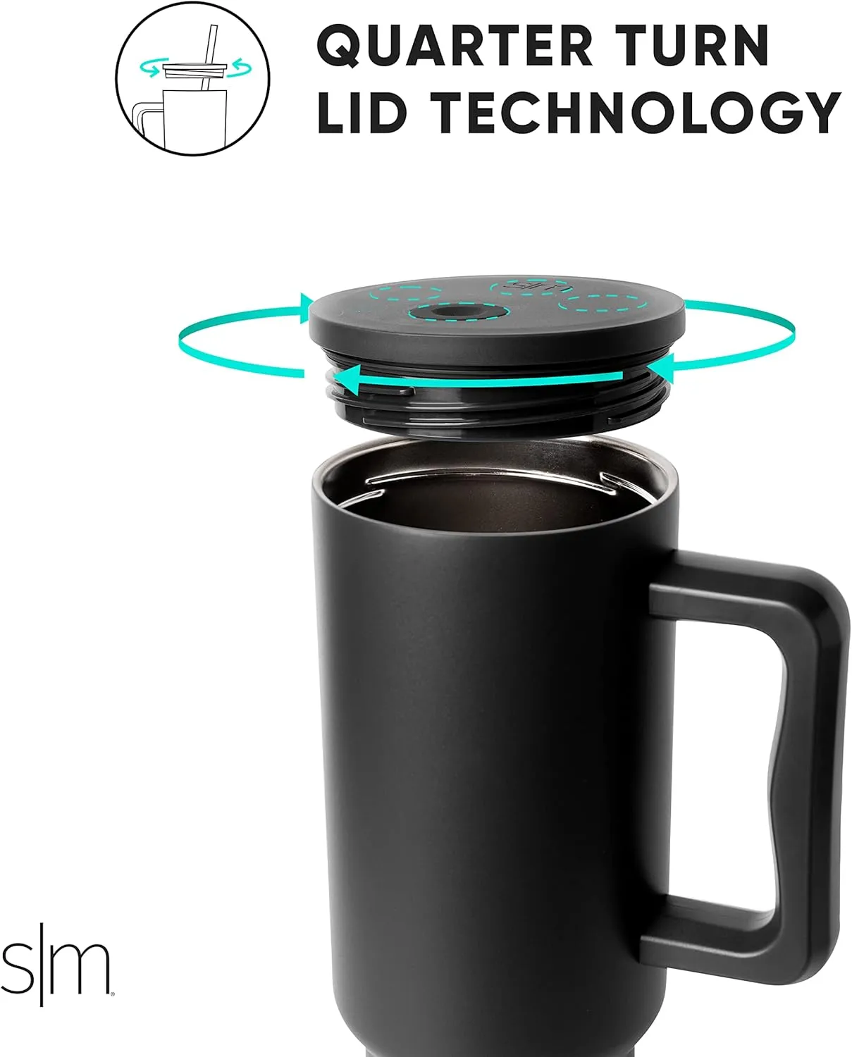 Simple Modern 40 oz Trek Tumbler with Handle and Straw Lid | Cup Holder Friendly Insulated Stainless Steel Travel Mug | Downhill Skiing