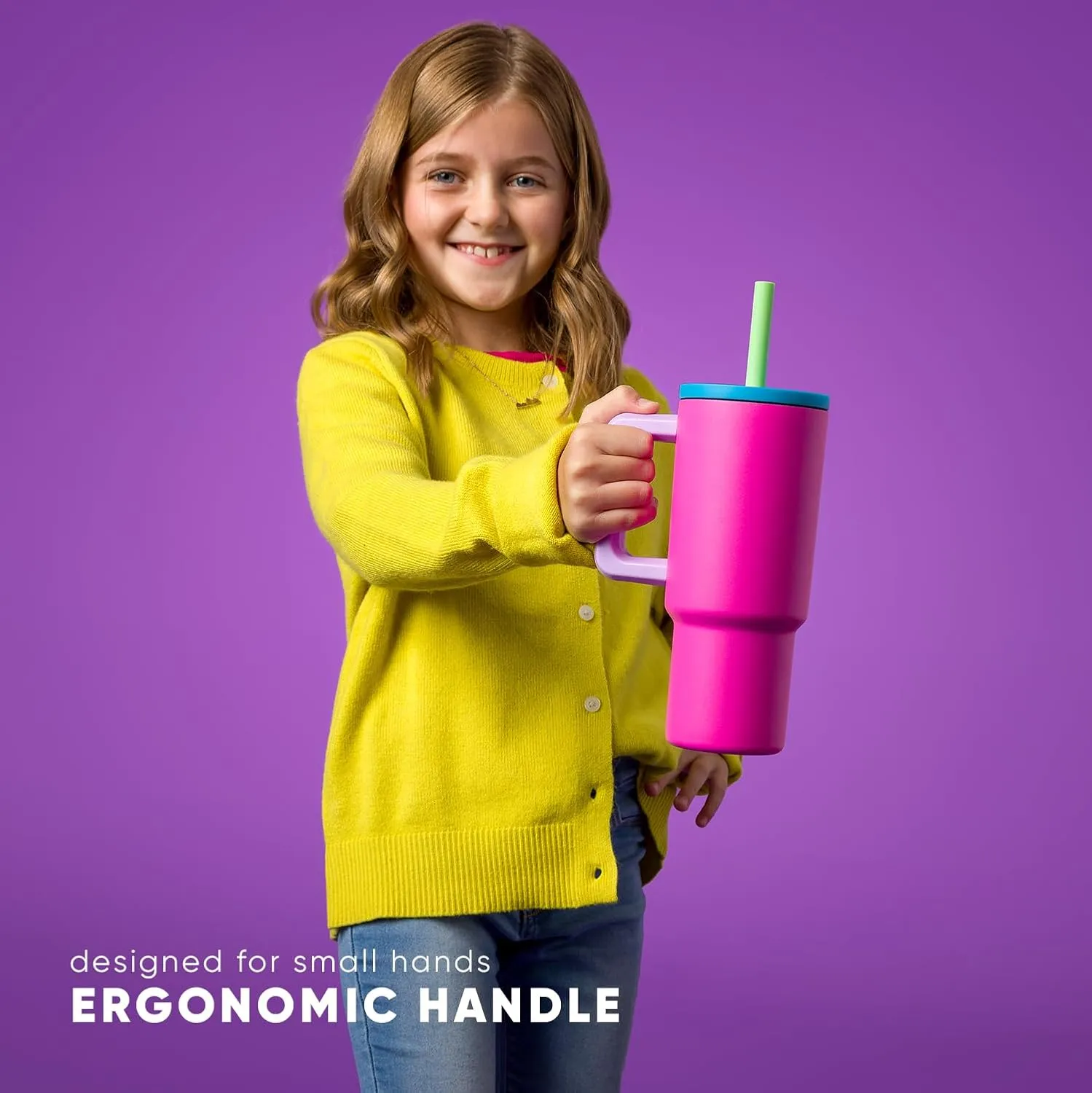 Simple Modern Disney Kids 24 oz Tumbler with Handle and Silicone Straw Lid | Spill Proof Leak Resistant | Reusable Stainless Steel Bottle | Kids Boys | Trek Collection | Mickey Mouse Constellations