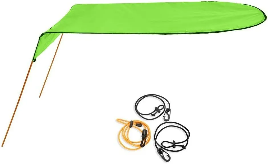 Single Sun Shelter For Kayaks Canopy Awning Sunshade Tent for Singleperson, Lightweight Portable Boat Shade with Shock Cord Aluminum Frame,125x110cm(green)