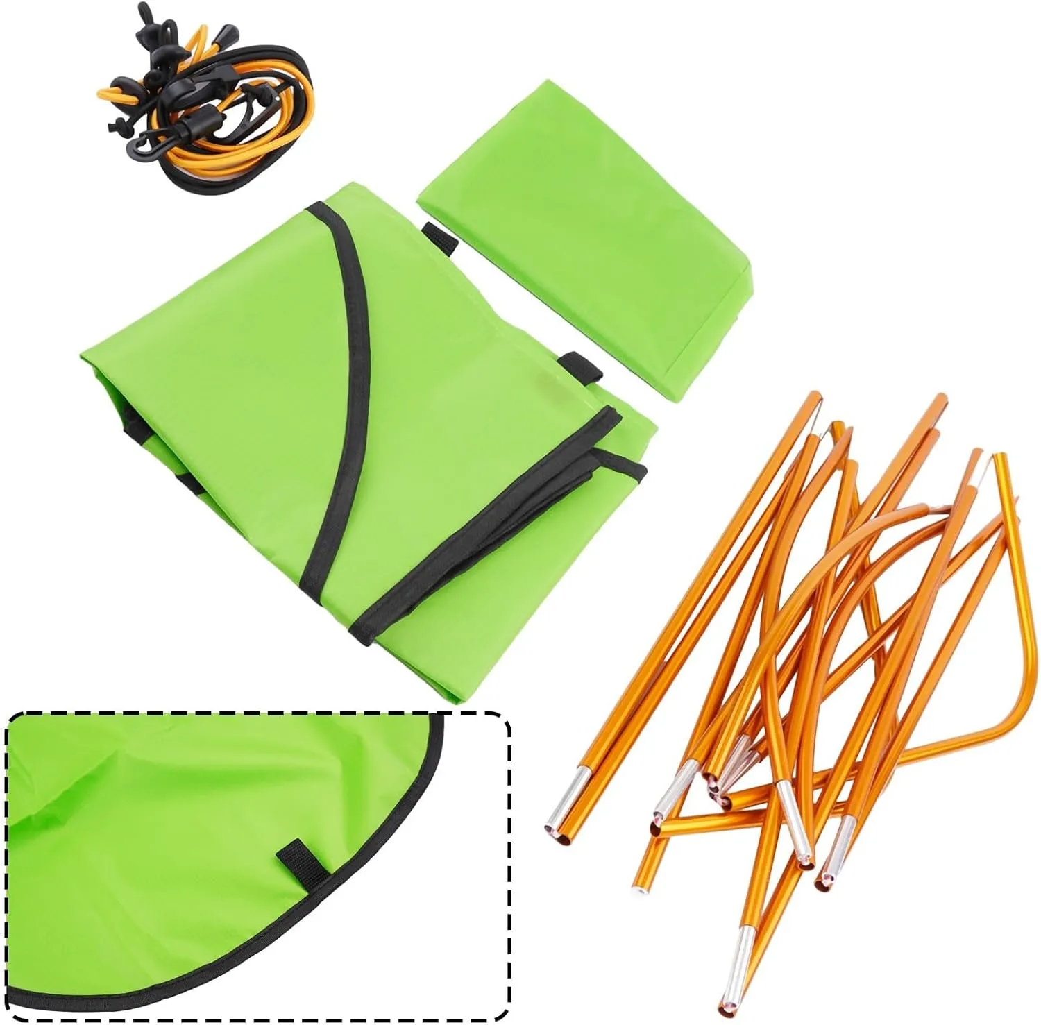 Single Sun Shelter For Kayaks Canopy Awning Sunshade Tent for Singleperson, Lightweight Portable Boat Shade with Shock Cord Aluminum Frame,125x110cm(green)