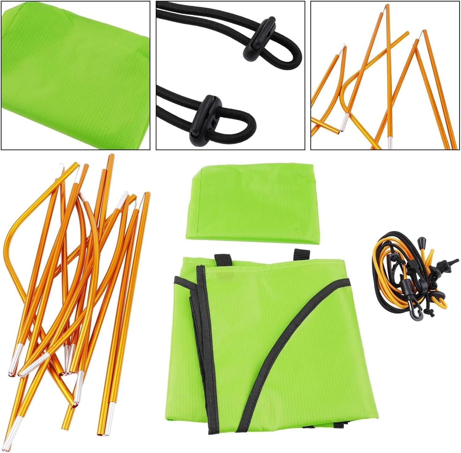 Single Sun Shelter For Kayaks Canopy Awning Sunshade Tent for Singleperson, Lightweight Portable Boat Shade with Shock Cord Aluminum Frame,125x110cm(green)