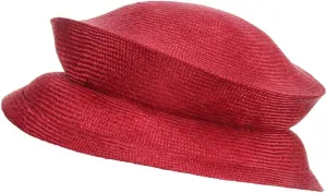 Sisal Collapsible Hat Women red One Size