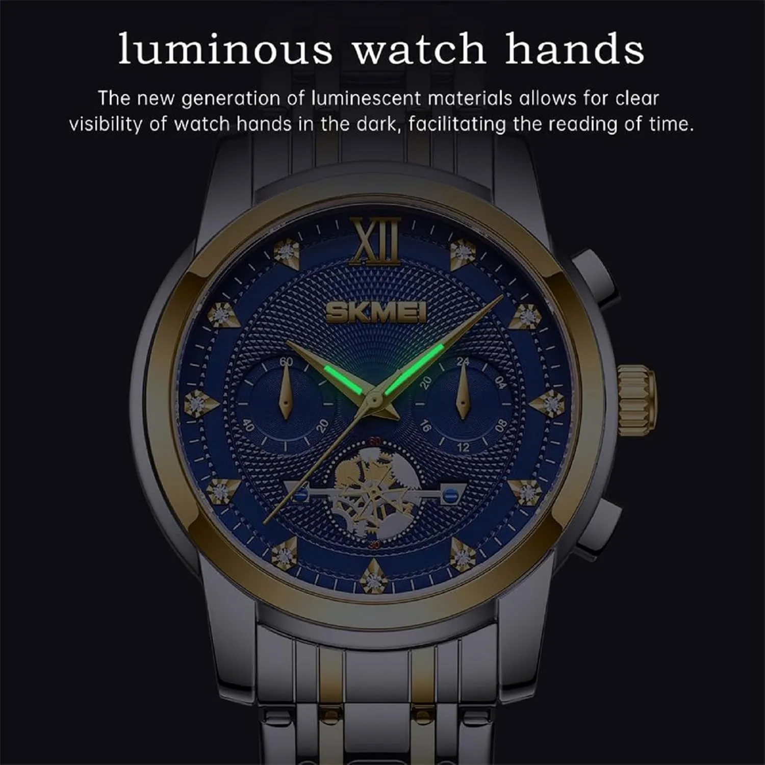 SKMEI Men's Luxury Analog Quartz watcheses Waterproof Business Casual Mens watcheses with Luminous Hands