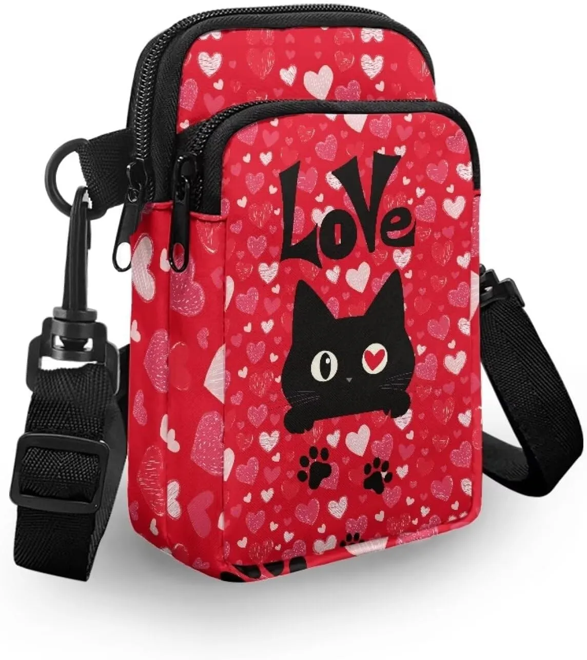 Small Cross Body Purse Trendy Phone Double Layer Shoulder Bags for Women Zip Messenger Bag