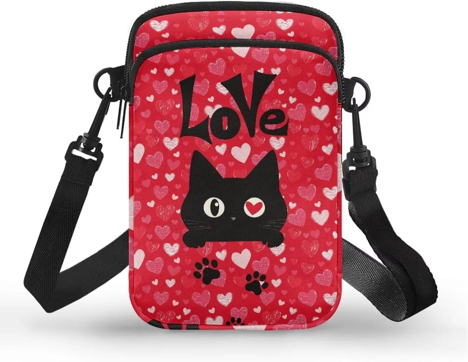 Small Cross Body Purse Trendy Phone Double Layer Shoulder Bags for Women Zip Messenger Bag