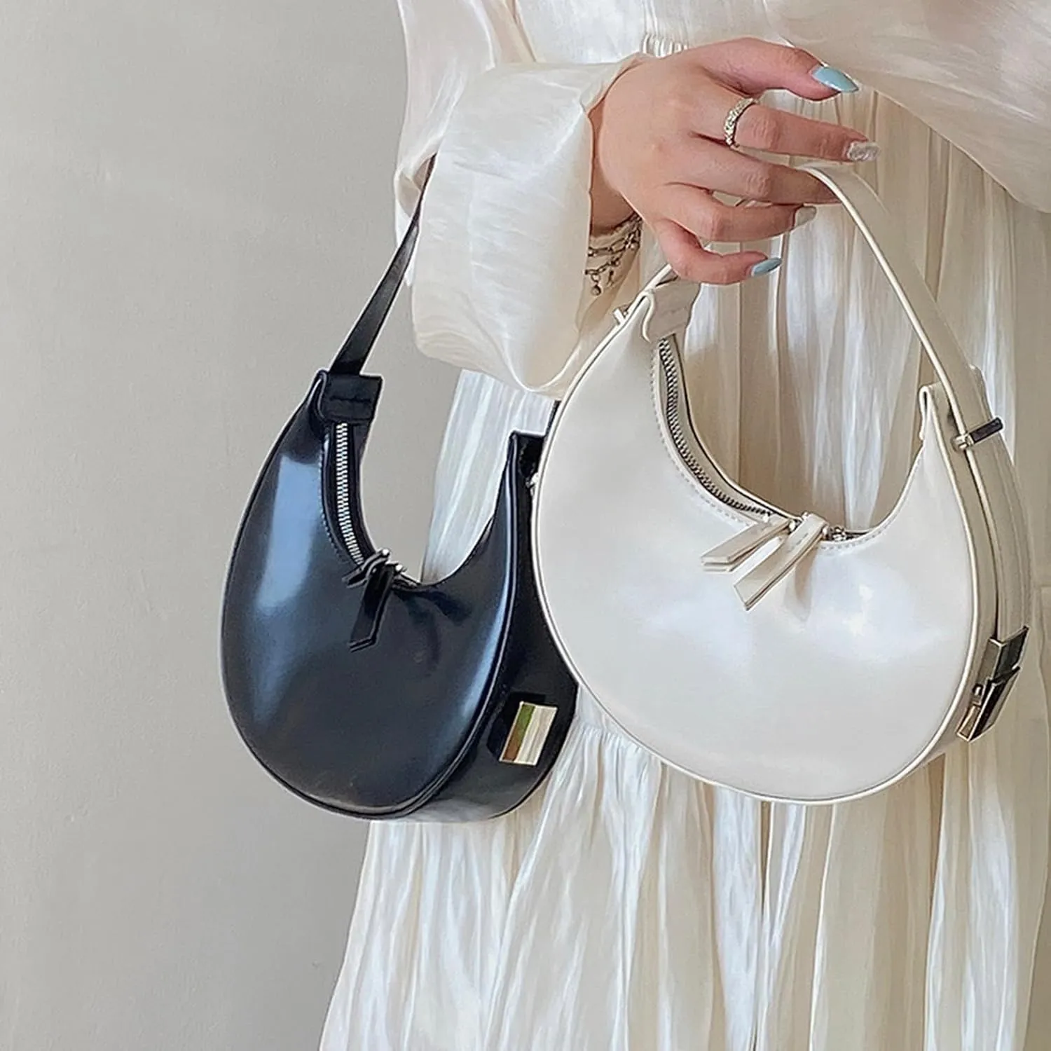 Small Purse for women,Trendy Cute Shoulder Bags Small Clutch Hobo Tote Handbag With Double Zipper Closure