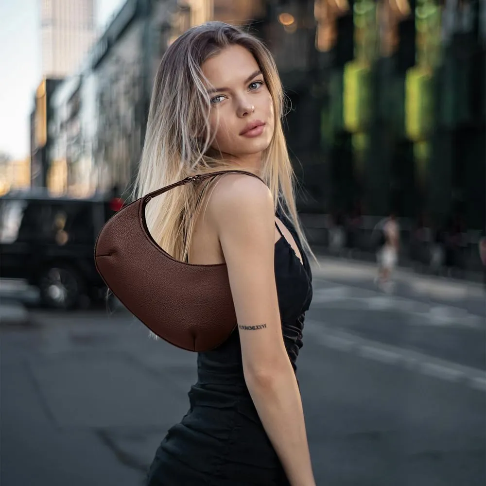 Small Shoulder Bag for Women - Lightweight Vegan Leather Evening Purse, Trendy Dressy Women's Going Out Handbags