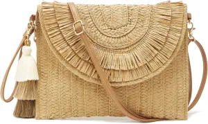 Small Straw Purse for Women Summer Clutch Purses Beach Woven Envelope Bag Raffia Shoulder,Straw Crossbody Bag boho