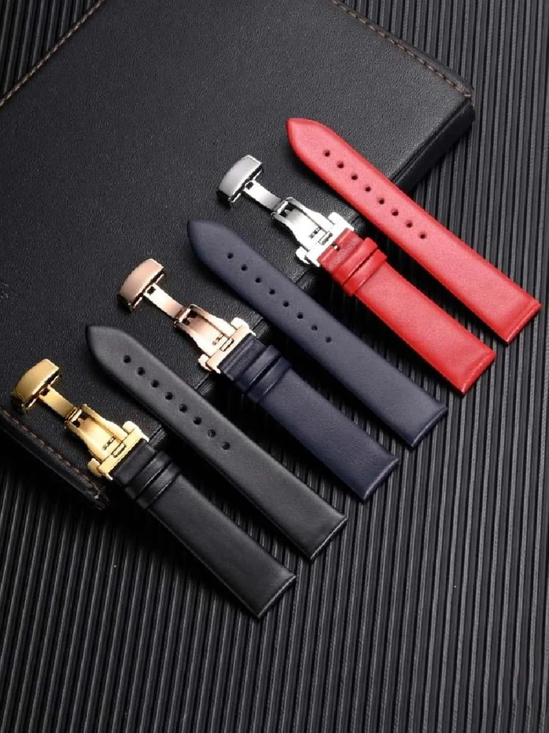 Soft Leather Watch Straps Men's and Women's Cowhide Watch Chain with Butterfly Buckle 11-24mm