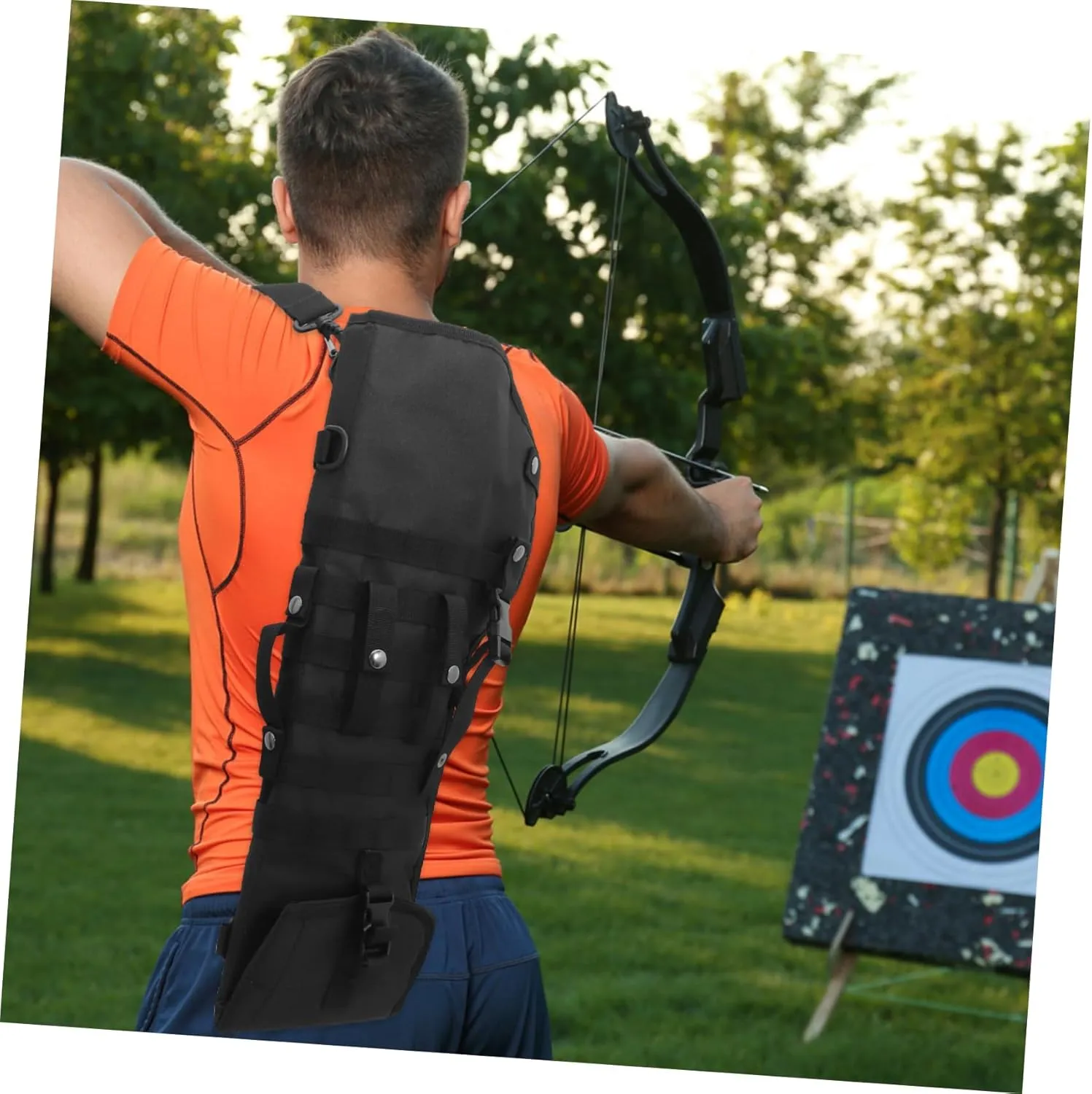 Sosoport Oxford Cloth Quiver Shoulder Bag Accessories Pouch Arrow Bow and Bag Archery Quiver Bag Black