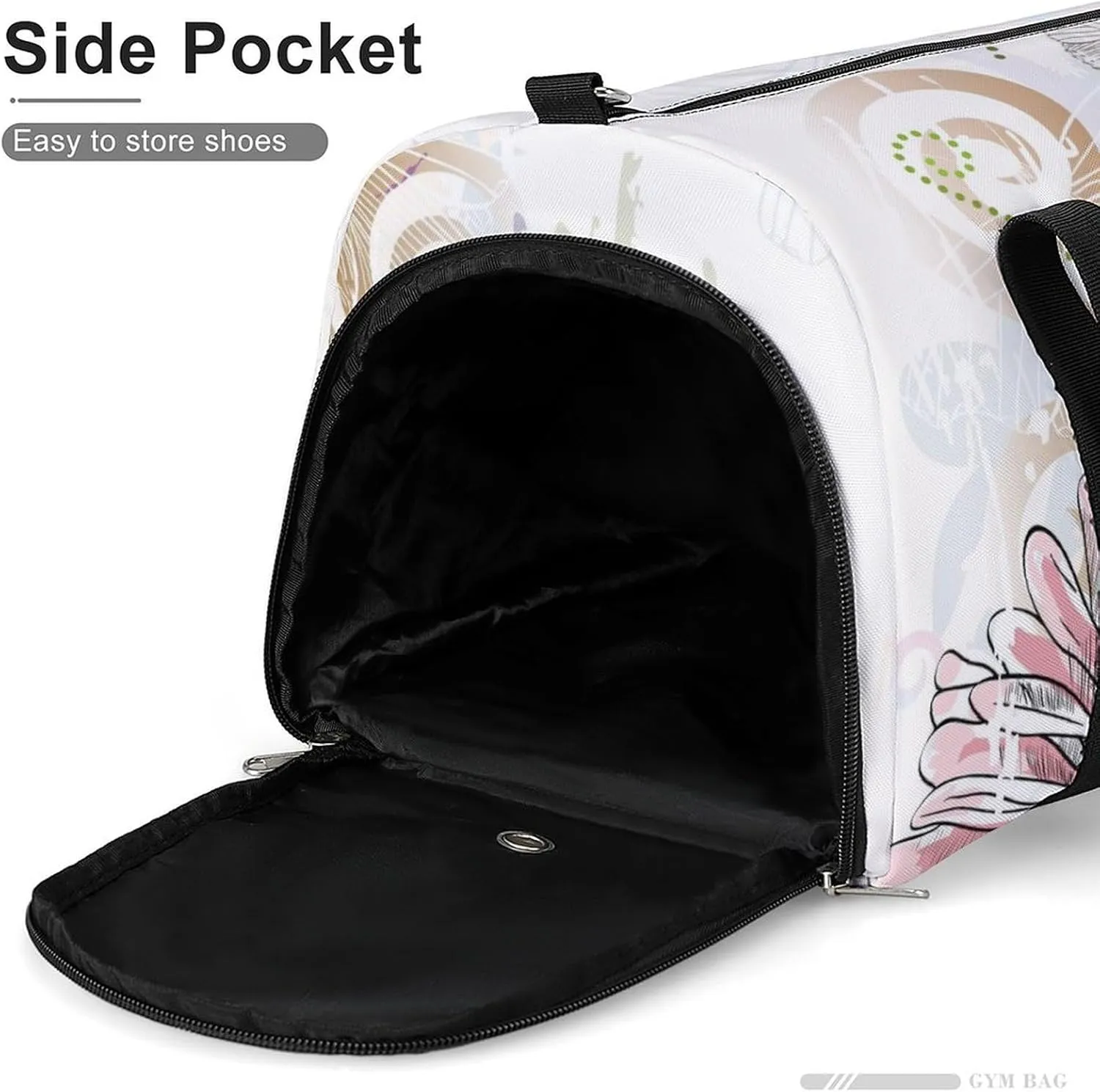 Sport Gym Duffel with Shoe Compartment Wet Pocket, Beautiful-butterflies-flower Shoulder Travel Bag for Women Men, style-3