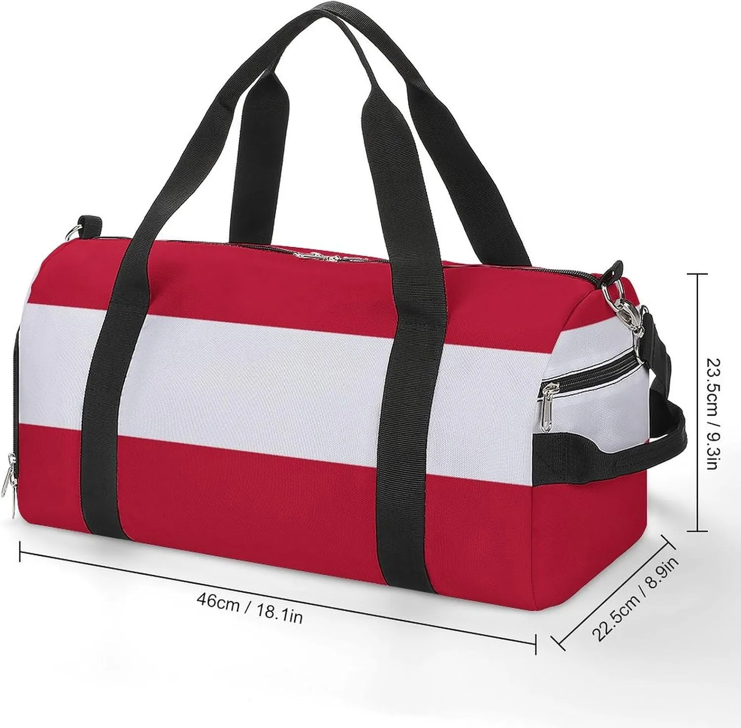 Sports Duffel Bag with Austria Flag for Men Women Shoe Compartment Weekender