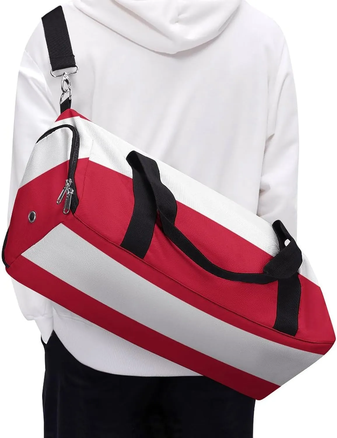Sports Duffel Bag with Austria Flag for Men Women Shoe Compartment Weekender
