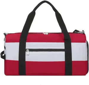 Sports Duffel Bag with Austria Flag for Men Women Shoe Compartment Weekender