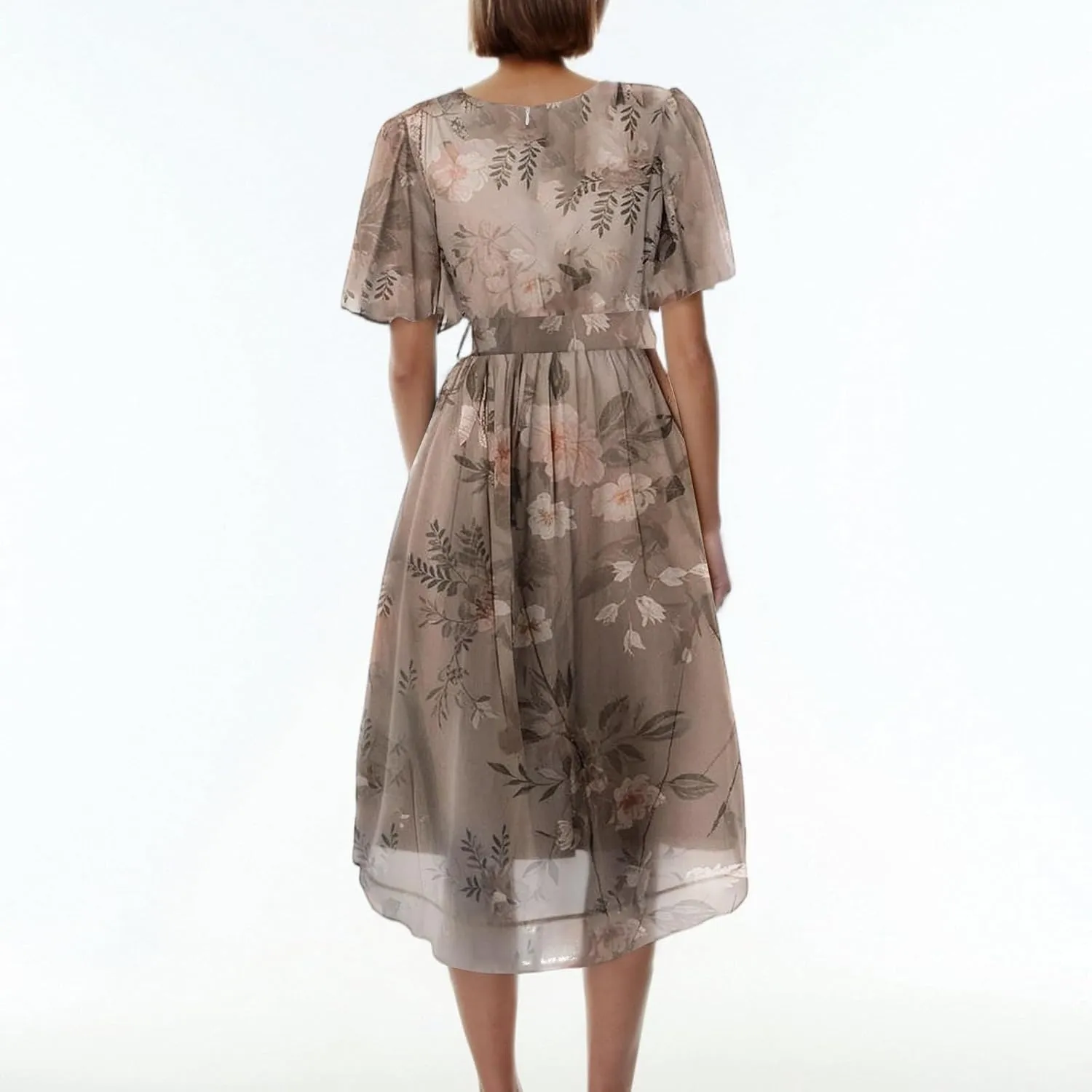Spring Summer Chiffon Midi Dresses for Women 2025 Elegant Classy Wedding Guest Floral Formal Cocktail Prom Dress