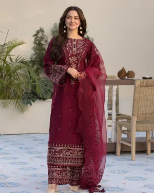 Stitched 3-PC Janan Jacquard Sequin Embroidered By Allys | AL-997