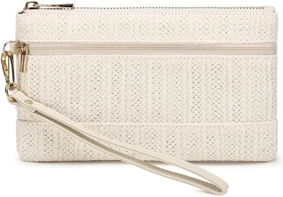 Straw Clutch Purse for Beach Summer Vacation Bag Woven Handbag for Women