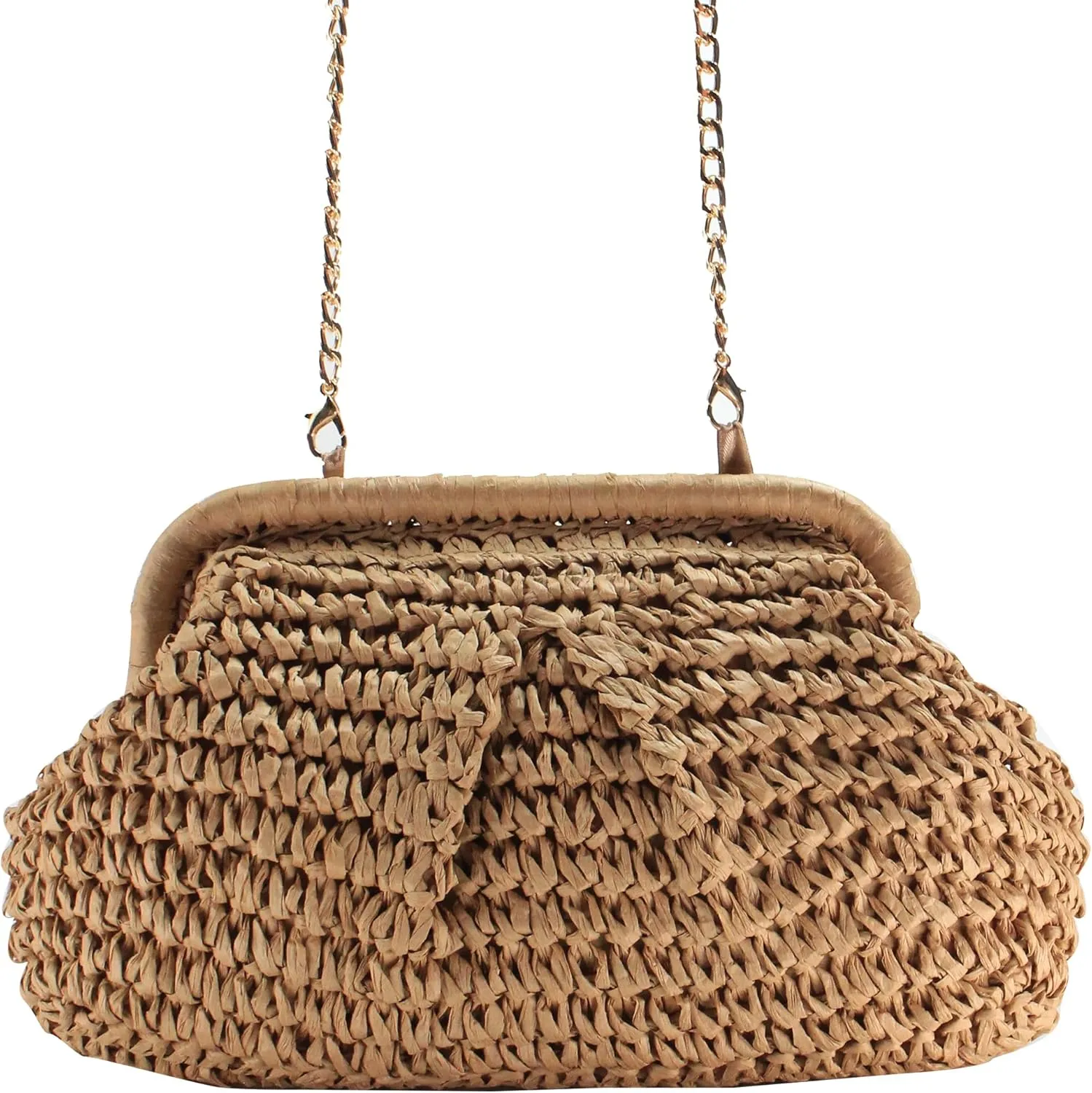 Straw Clutch Purse for Women Wedding Hand-Woved Evening Straw Handbag Party Wedding Summer Beach Bag