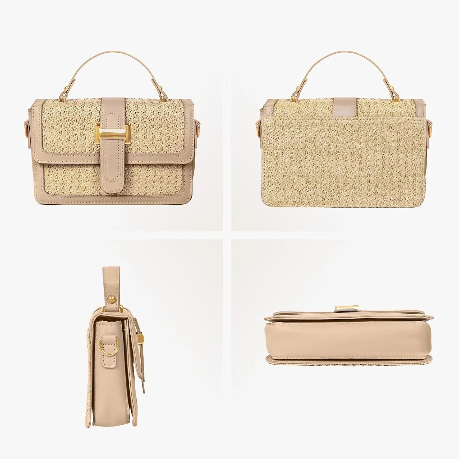 Straw Crossbody Bags for Women Summer Straw Clutch Bag Woven Beach Purse Vacation Handbags
