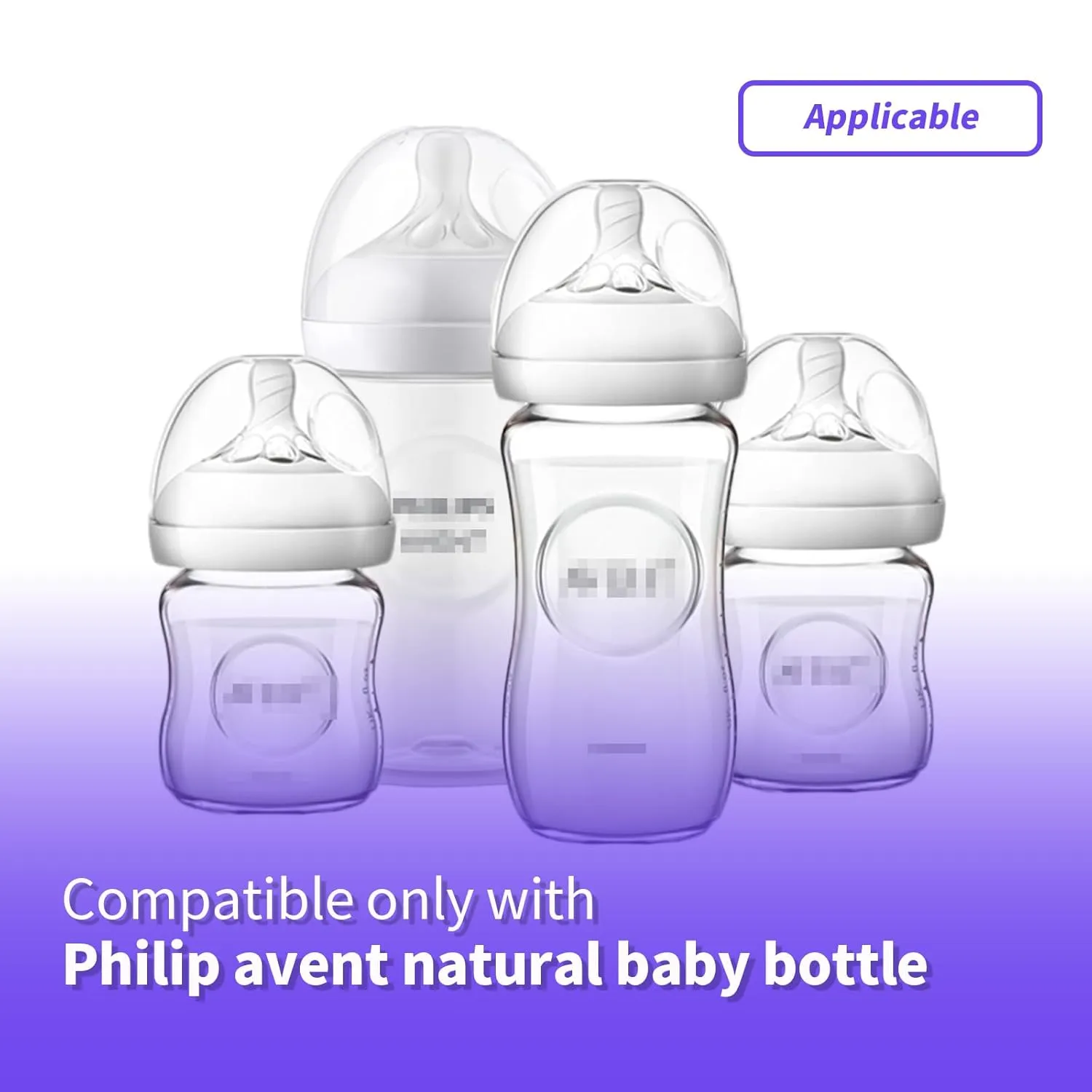 Straw Cup Soft Conversion Kit for Philips Avent Natural Baby Bottle, Toddler Transition Kit with Silicone Straw Top Nipple, Weighted Straw, Bottle Handle, Cleaning Brush, Spill-Proof, BPA-Free, 3-Pack