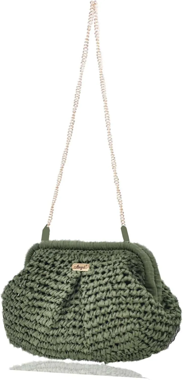Straw Purse Crossbody Small Beach Bag for Women Vacation Summer Vintage Clutch