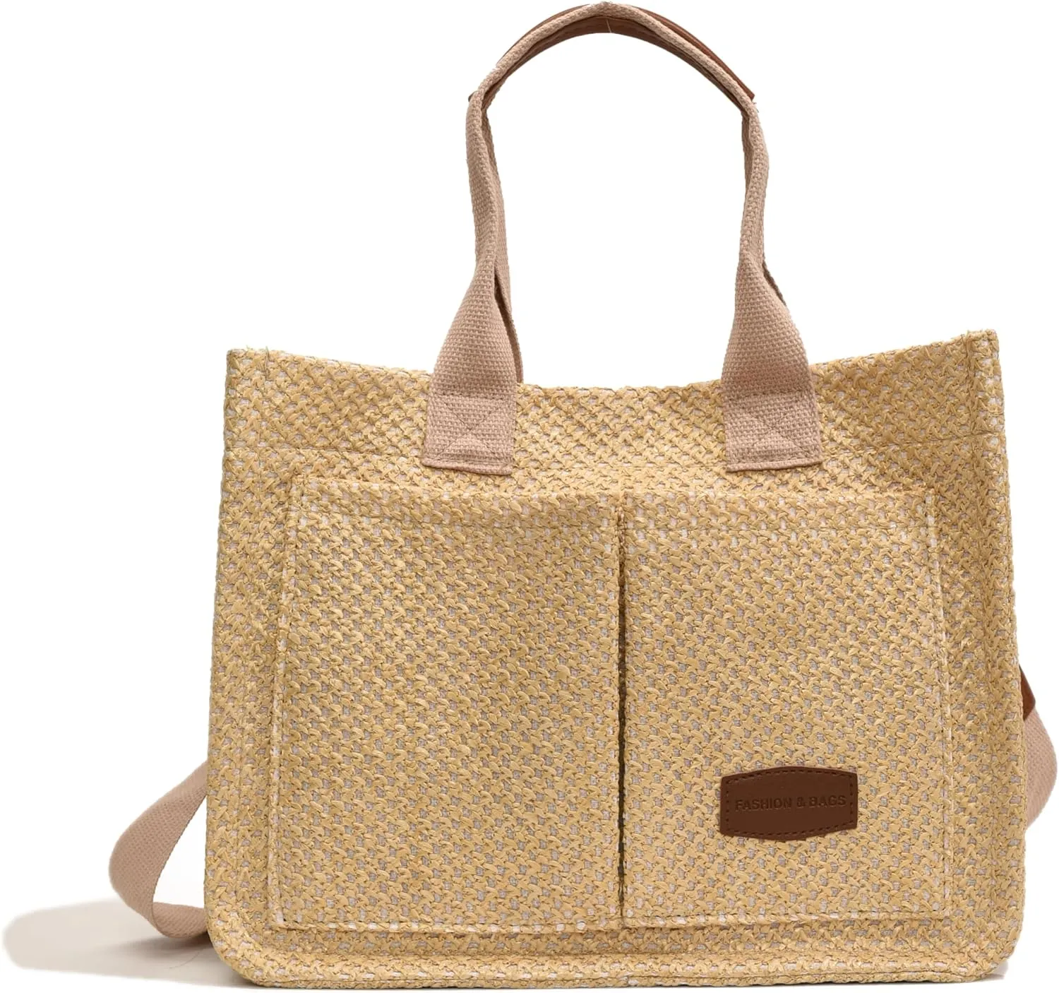 Straw Tote Bag for Women,Women's Purse Handbags,Beach Bags Summer Crossbody Work Laptop Book Bag for Travel Daily