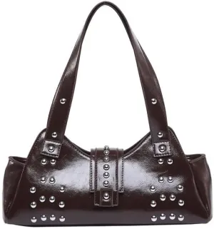 Streetwear 90s Studded Purse Fall Vintage 2000s Suede Purses Cute Y2k Shoulder Bag