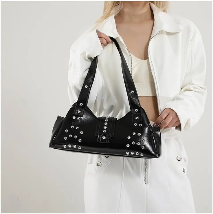 Streetwear 90s Studded Purse Fall Vintage 2000s Suede Purses Cute Y2k Shoulder Bag