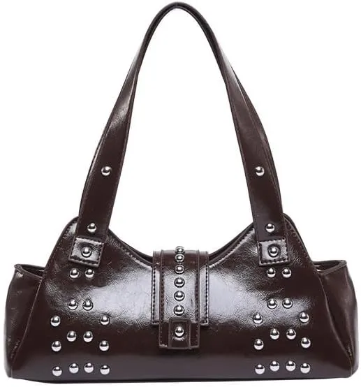 Streetwear 90s Studded Purse Fall Vintage 2000s Suede Purses Cute Y2k Shoulder Bag