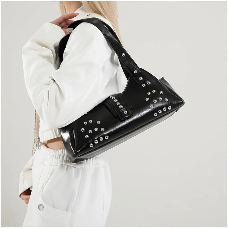 Streetwear 90s Studded Purse Fall Vintage 2000s Suede Purses Cute Y2k Shoulder Bag