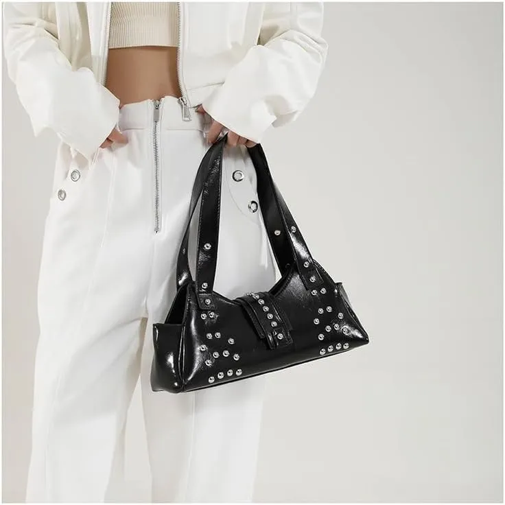 Streetwear 90s Studded Purse Fall Vintage 2000s Suede Purses Cute Y2k Shoulder Bag