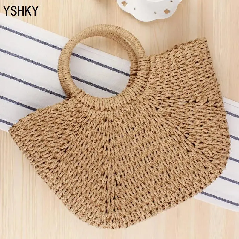 Stylish Women's Handwoven Straw Crossbody Bag