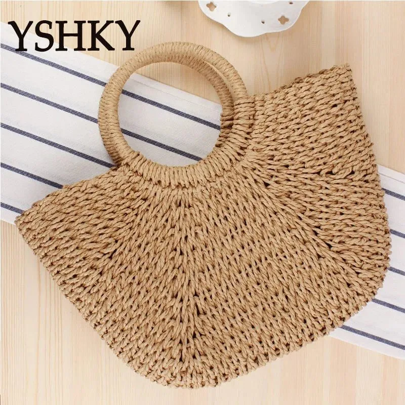 Stylish Women's Handwoven Straw Crossbody Bag