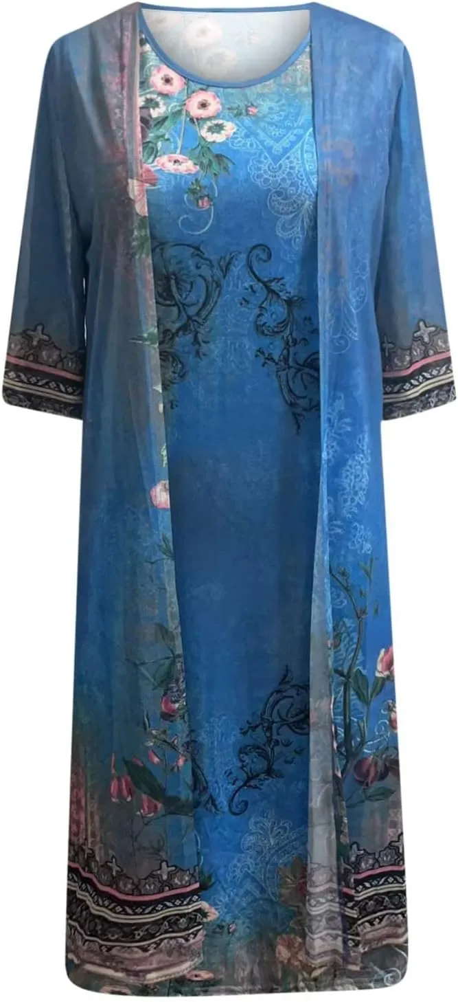 Summer Dresses for Women 2025 Wedding Guest Dresses for Women Chiffon 2 Piece Dress Sets Mother of The Bride Dresses