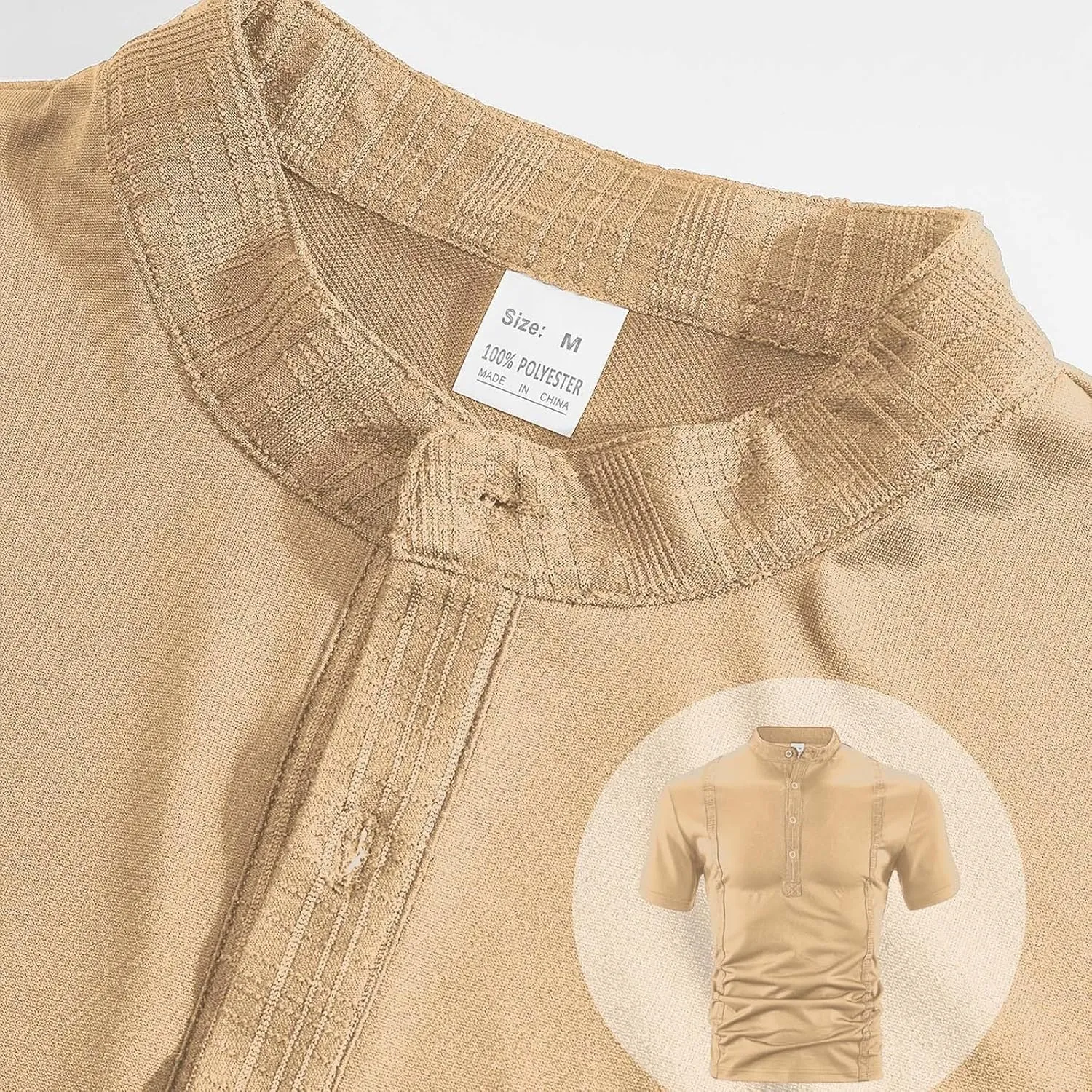 Summer Shirts for Men Shor Sleeve Stripe Button Crew Neck Breathable Loose Elasticity Comfy Fashion Trendy T-Shirts