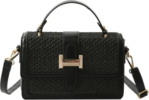 Summer Straw Crossbody Bags for Women Trendy Woven Beach Bag Straw Clutch Purse Vacation Handbags
