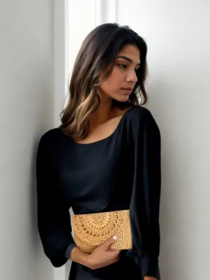 Sunburst Raffia Clutch Charm