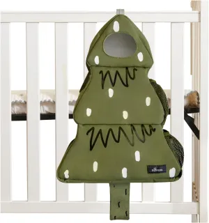 SUNEVNO Hanging Baby Diaper Caddy Organizer Diaper Stacker, Baby Crib Hanging Classified Storage Bag Organizer for Changing Table Crib Playard or Wall & Nursery Organization (Pine Tree)