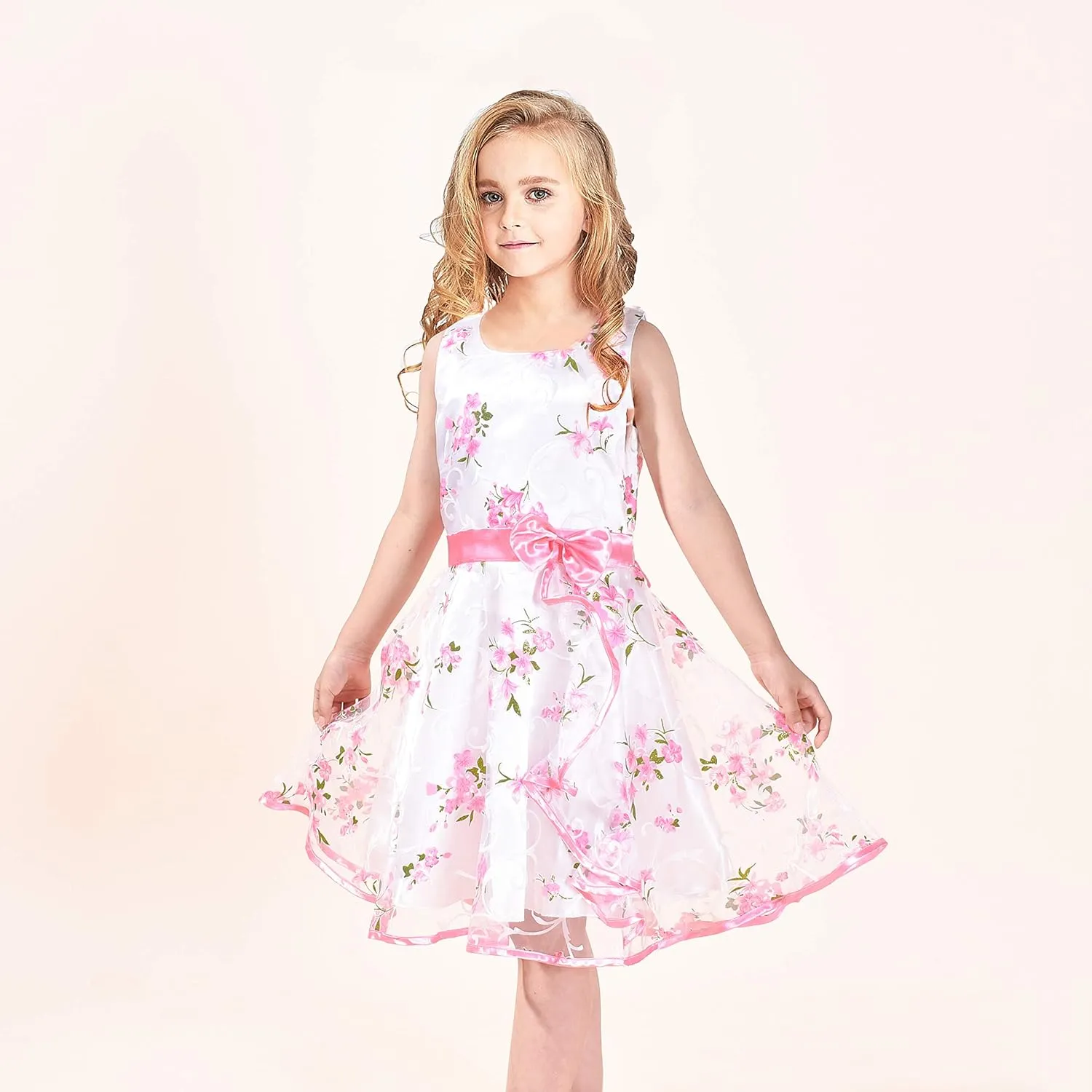 Sunny Fashion 3 Layers Girls Dress Sunflower Wave Pageant Bridesmaid Kids